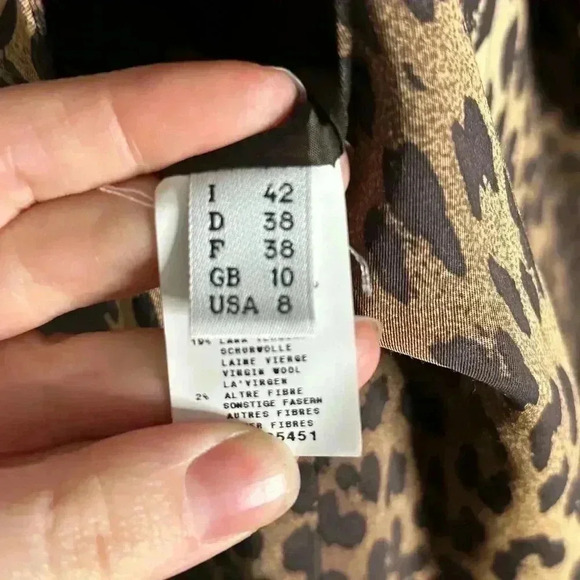 NWT Moschino Leopard Print Bow Wool Sheath Dress Size 8 - Picture 8 of 9